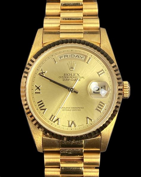 18 carat gold rolex day date|18k gold rolex oyster perpetual.